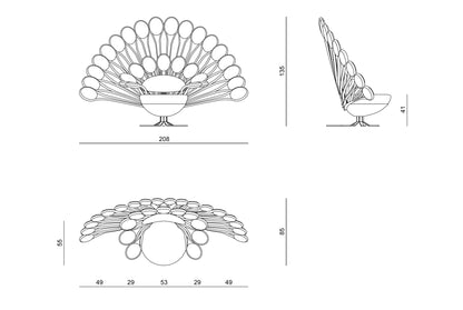 Luxury Peacock Chair Double Layer