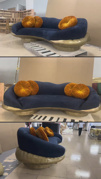 Sculptural 3D Designer Noushi Curved Sofa