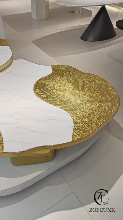 Ophelia Coffee Table Gold and White