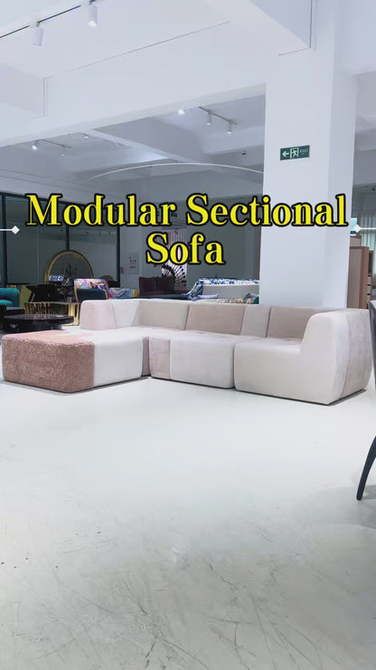 Faux-Fur Modular Sectional Sofa