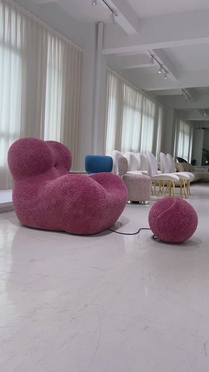 Stylish Chair with Ottoman