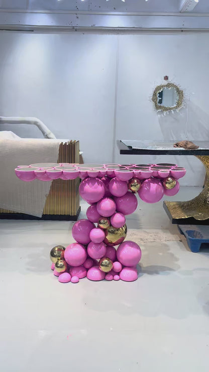 Contemporary Artistic Pink Console