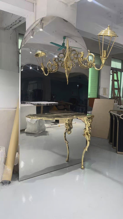 Sculptural Luxury Console with Mirror