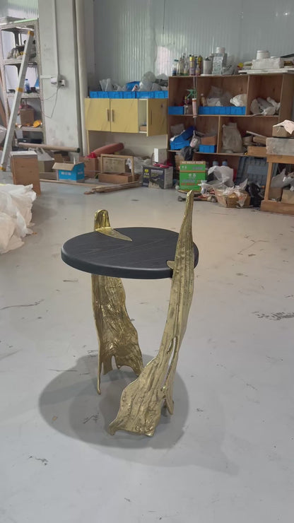 Sculpture Designer Brass Table
