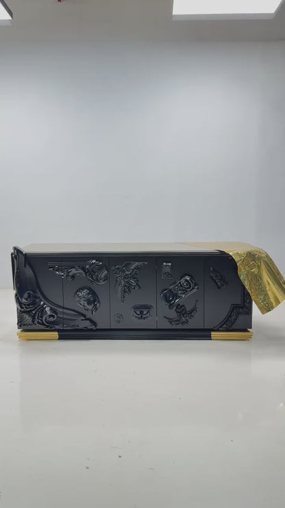 Voltaire Black Lacquer & Brass Sideboard