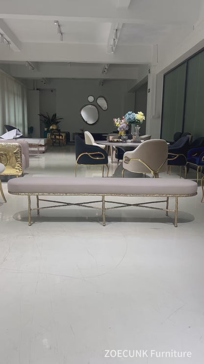 Artistic Solid Brass Side Bench