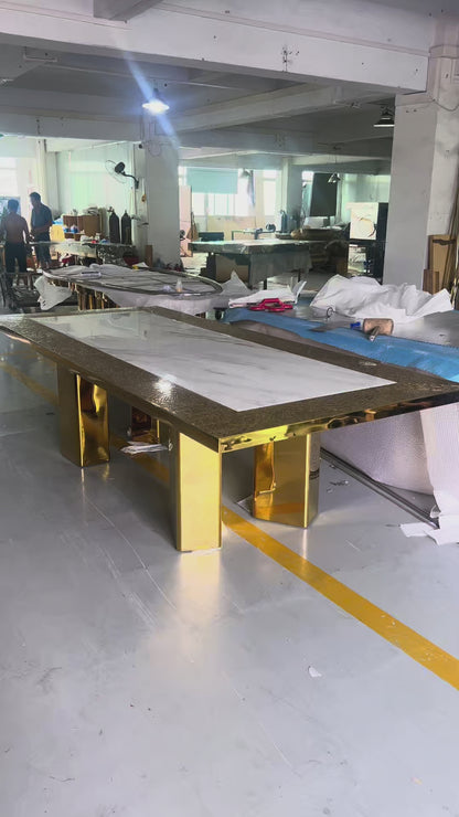Rectangle Tash Gold Dining table