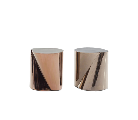 Stainless steel side table with artistic feel