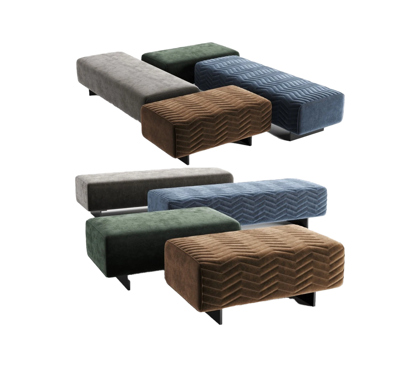 Luxury Quincy Chevron Bench