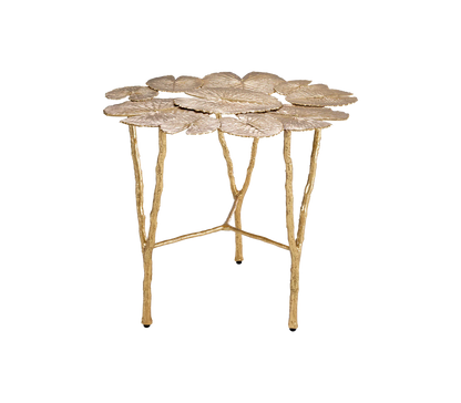 Gold Water Lilies Side Table