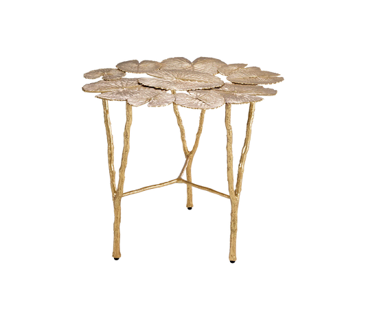 Gold Water Lilies Side Table