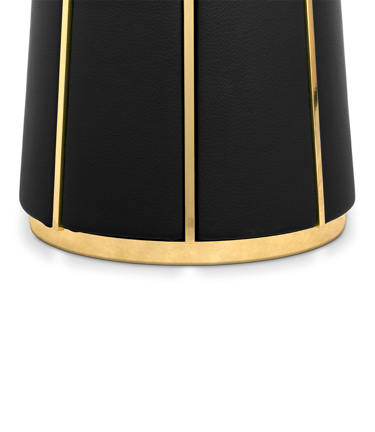 Dalyan Black Leather & Gold Brass Towel Rack