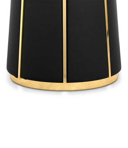 Dalyan Black Leather & Gold Brass Towel Rack