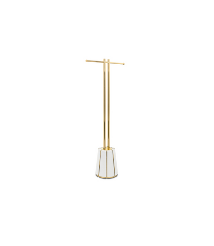 Dalyan Black Leather & Gold Brass Towel Rack