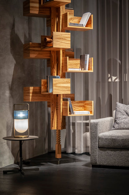 Stylish Revolving Wood Bookcase