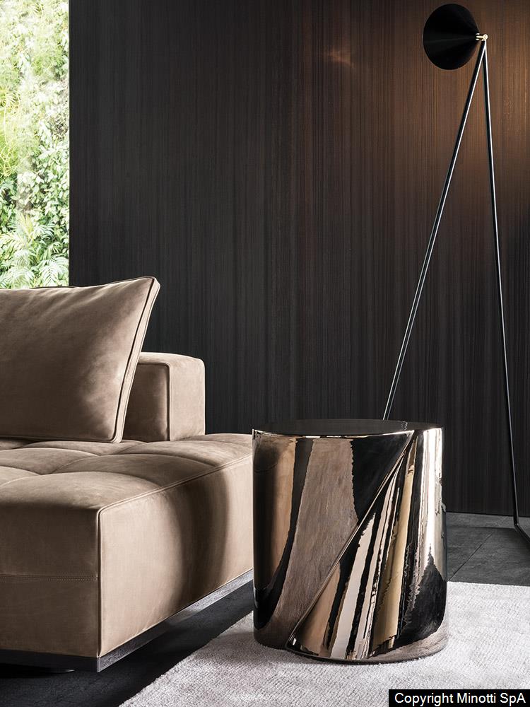 Stainless steel side table with artistic feel