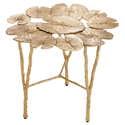 Gold Water Lilies Side Table