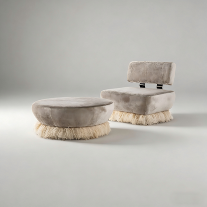 Italian Luxury Ostrich Fluff Lounge Chair