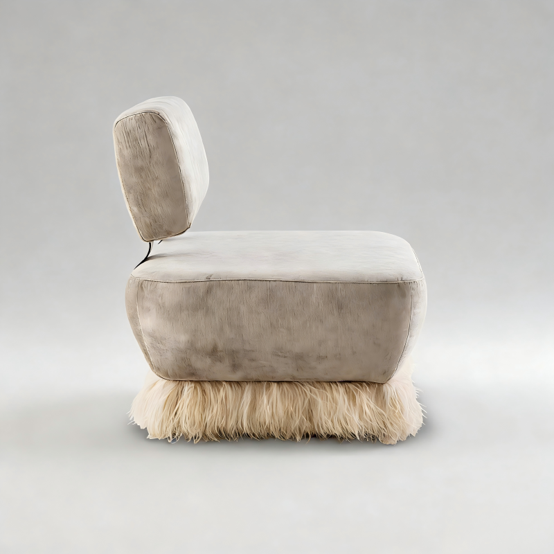 Italian Luxury Ostrich Fluff Lounge Chair