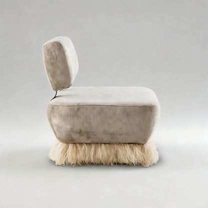 Italian Luxury Ostrich Fluff Lounge Chair