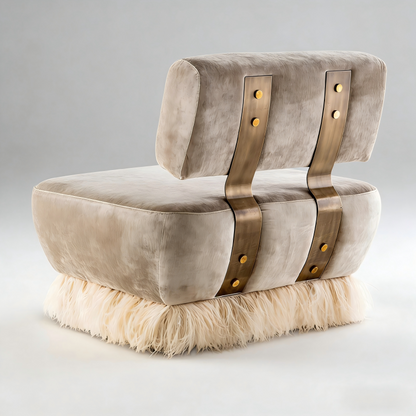 Italian Luxury Ostrich Fluff Lounge Chair
